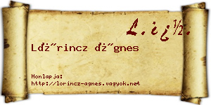 Lőrincz Ágnes névjegykártya